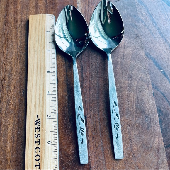 Oneida CAPISTRANO Deluxe Stainless flatware 2 large spoons - Picture 2 of 5